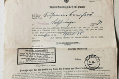 Rundfunkgenehmigung aus Traunstein, 8. April 1938