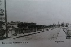 Altenmarkt-an-der-Alz-Bruecke-ueber-die-Alz-Richtung-Obing.Links-die-Angermuehle