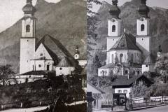 Aschau-im-Chiemgau-Pfarrkirche-in-Aschau-links-vor-1904-rechts-um-1960